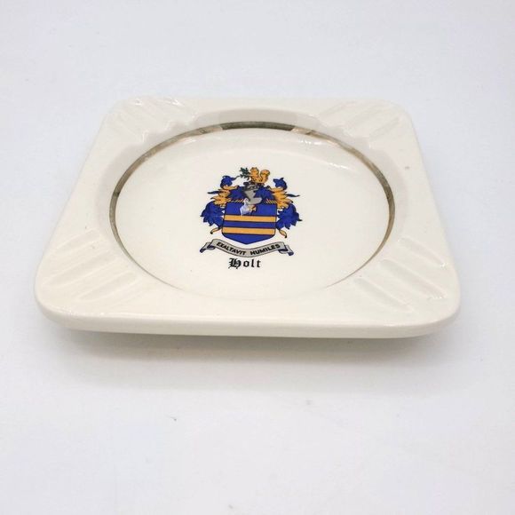 Vintage Holt England Crest Cigarette Ashtray Dish Porcelain Collectible Retro UK - Picture 3 of 6